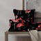 Black Pink Stain Resistant Performance Pet Friendly Novelty Print Upholstery Fabric by The Yard - SKU: Palm Springs Flamingo